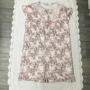 Elizabeth & Nicole Sleepwear CottageCore ShabbyChic Floral Nightgown size L